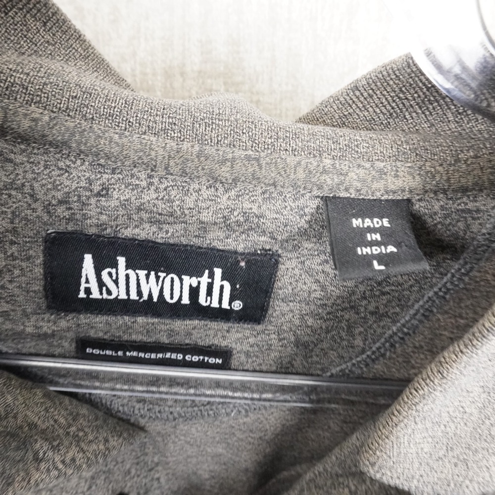 Ashworth Polo Shirt Mens Large Brown Double Mercerized Cotton Golf Casual - Picture 7 of 8